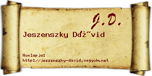 Jeszenszky Dávid névjegykártya