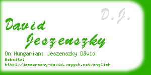 david jeszenszky business card